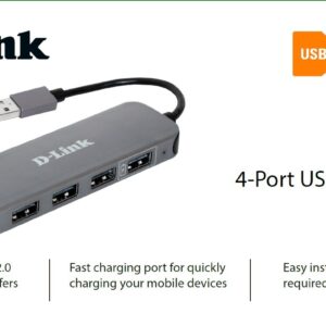 מפצל D-Link 4-Port USB 2.0 Hub DUB-H4